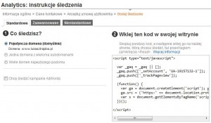 Google Analytics - kod śledzący