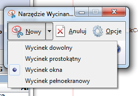 Okno programu Narzędzie wycinania