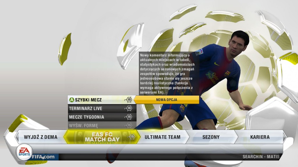 Menu główne FIFA 13