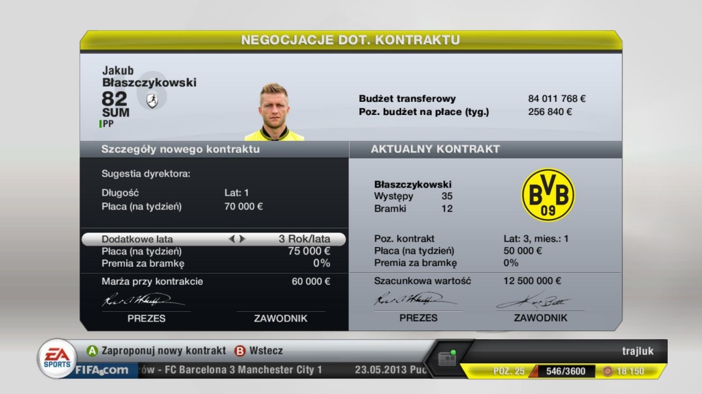 FIFA 13 - Kuba Błaszczykowski - Negocjacje kontraktu