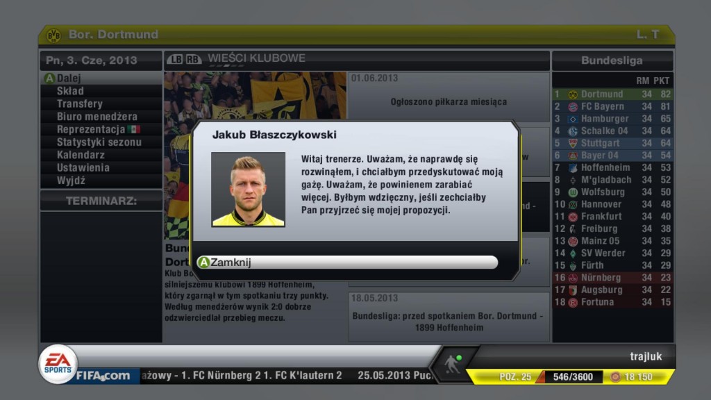 FIFA 13 - Kuba Błaszczykowski oczekuje podwyżki