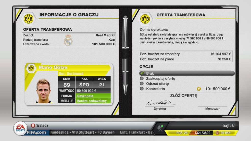 FIFA 13 - Olbrzymie pieniądze za Mario Goetze