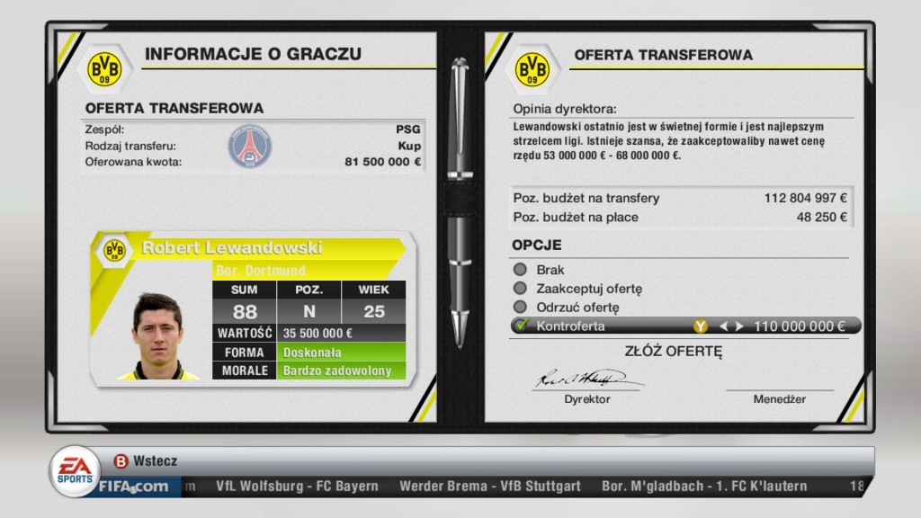 FIFA 13 - Robert Lewandowski jest na sprzedaż!