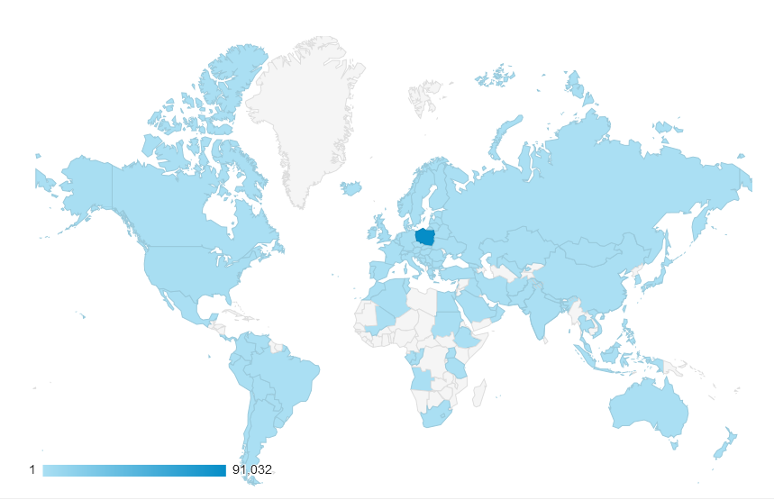 Mapa odwiedzin w Google Analytics
